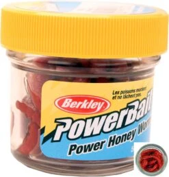 Berkley PowerBait 1 Inch Honey Worm (55 Per Jar) -Shimano Sales 2024 main honeyworm red