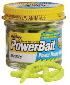Berkley PowerBait 1 Inch Honey Worm (55 Per Jar)